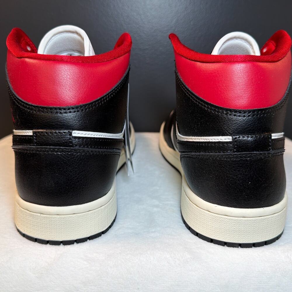 Air Jordan 1 Mid “Black Sail Gym Red” – BQ6472-061 | 12W/10.5M - Picture 5 of 10